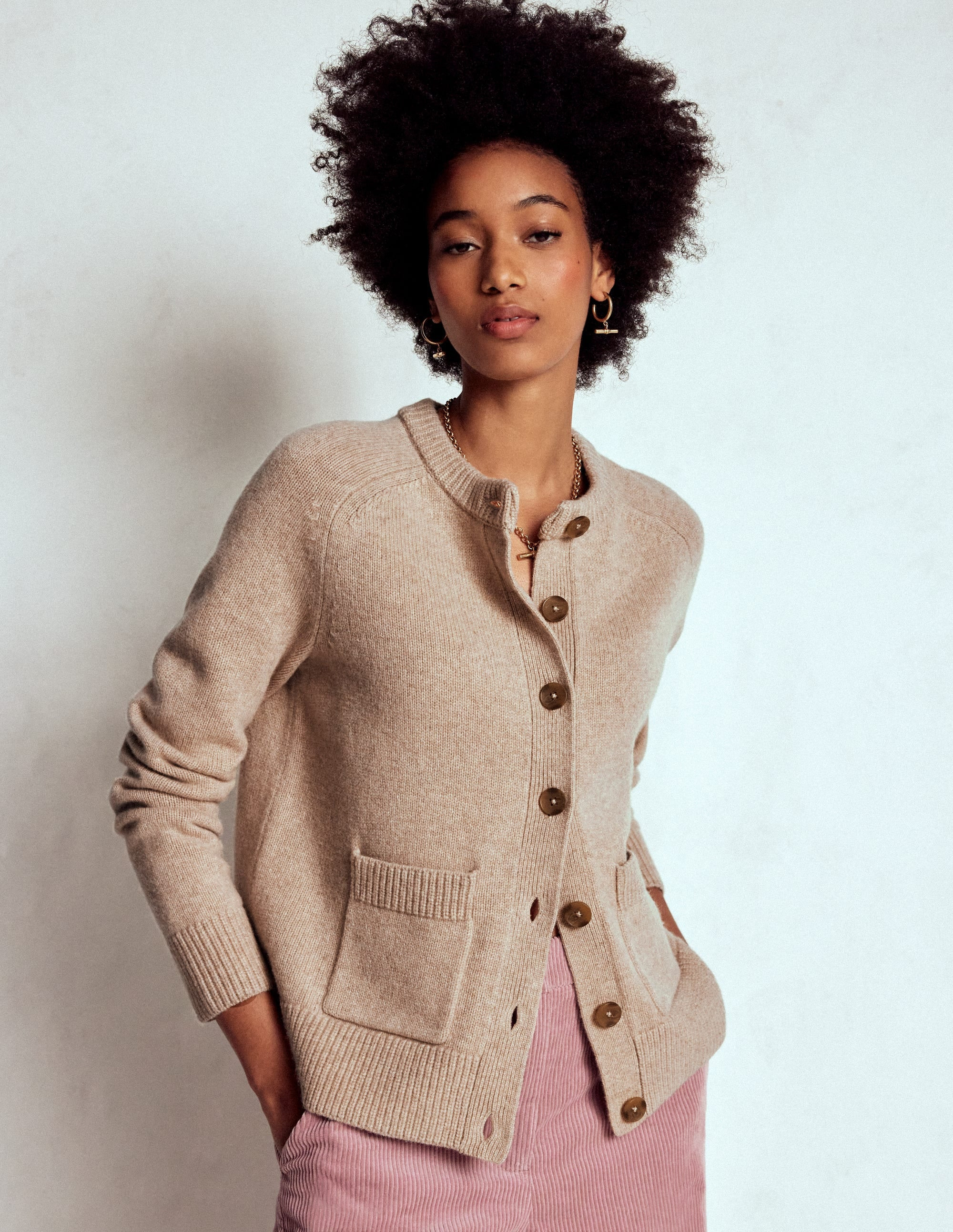 Marion Merino Cardigan-Linen | Boden UK