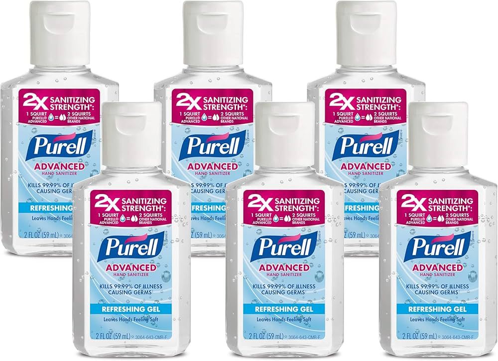 Purell Advanced Hand Sanitizer Refreshing Gel, Clean Scent, 2 fl oz Travel Size Flip Cap Bottle (... | Amazon (US)