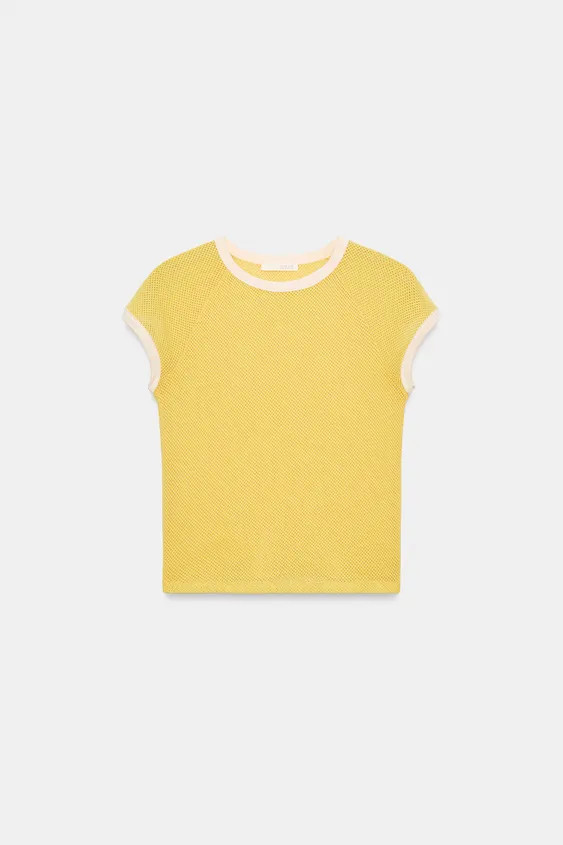 CONTRAST TRIM T-SHIRT | Zara US