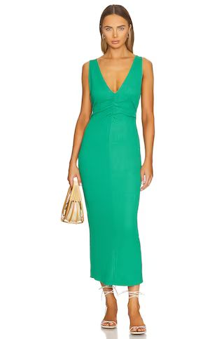 Free People Lyla Midi Dress in Golf Green from Revolve.com | Revolve Clothing (Global)