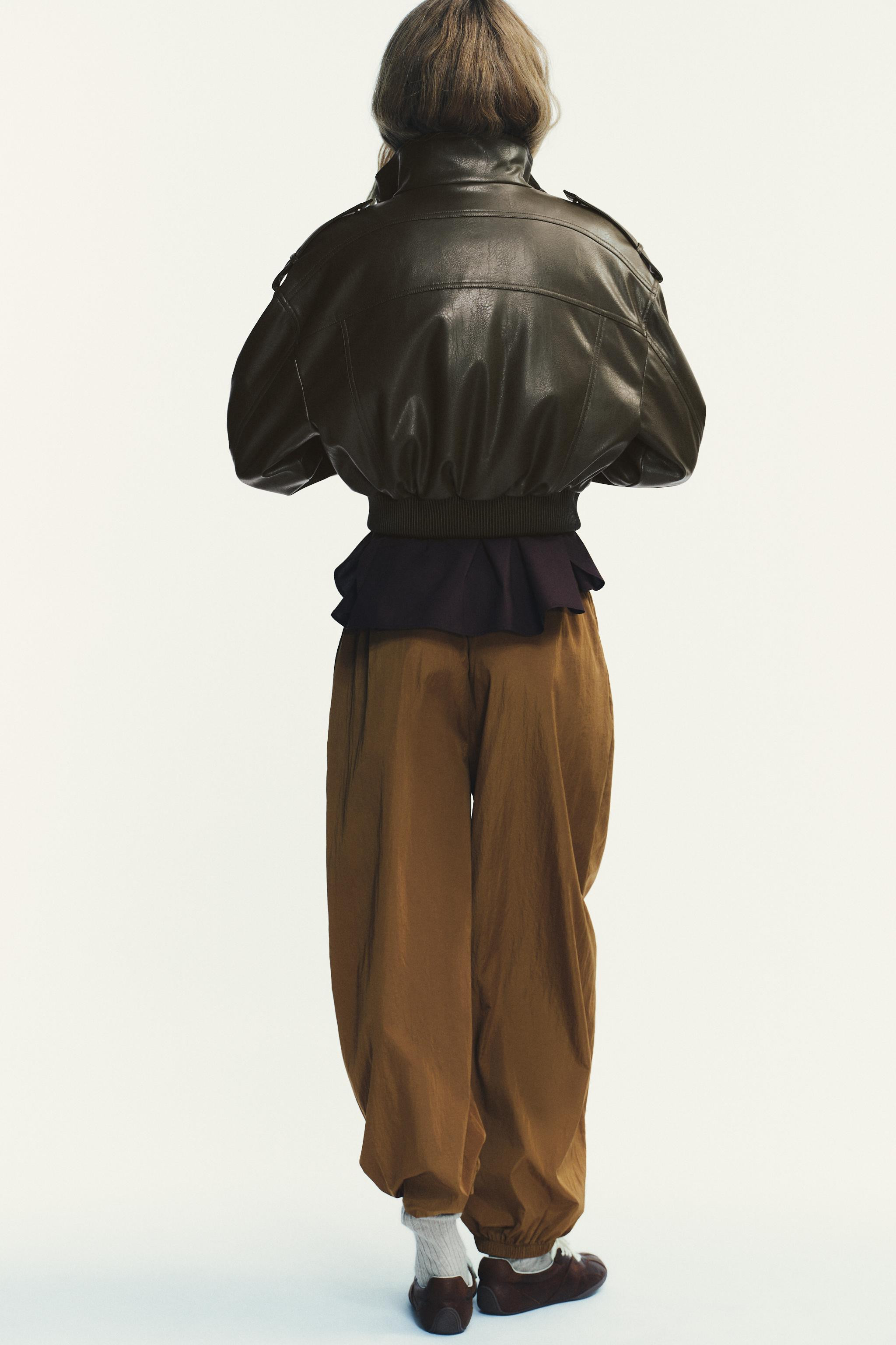 FAUX LEATHER CROP JACKET | Zara US