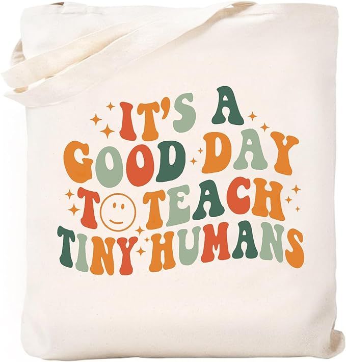 Teacher Appreciation Gifts School Canvas Tote Bags Aesthetic Travel Beach Bag Summer Reusable Gro... | Amazon (US)