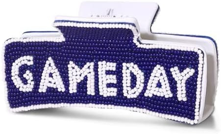 Beaded Game Day Hair Claw Clip for Women Large Football Hair Clips Sports Team Fan Football Mom A... | Amazon (US)
