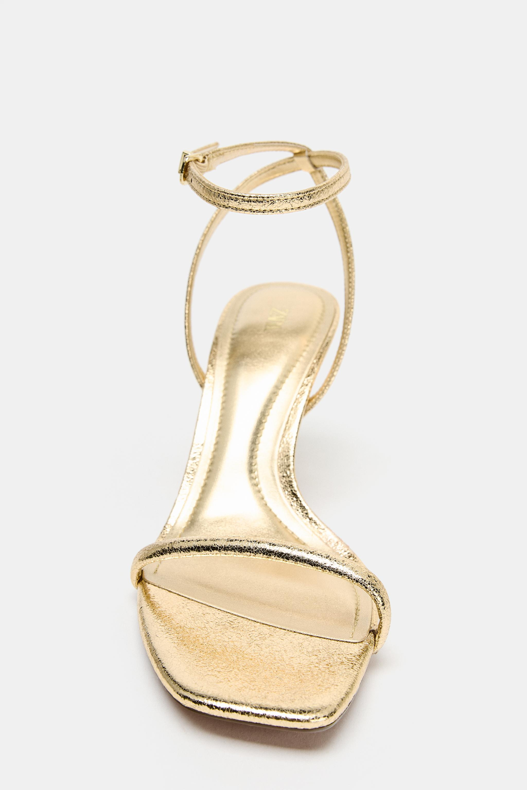 METALLIC-EFFECT HEELED SANDALS | Zara UK