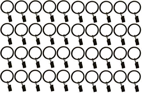 1.5-inch, Set of 40, Black - Metal Curtain Rings with Clips and Eyelets – TEJATAN (Also Known a... | Amazon (US)