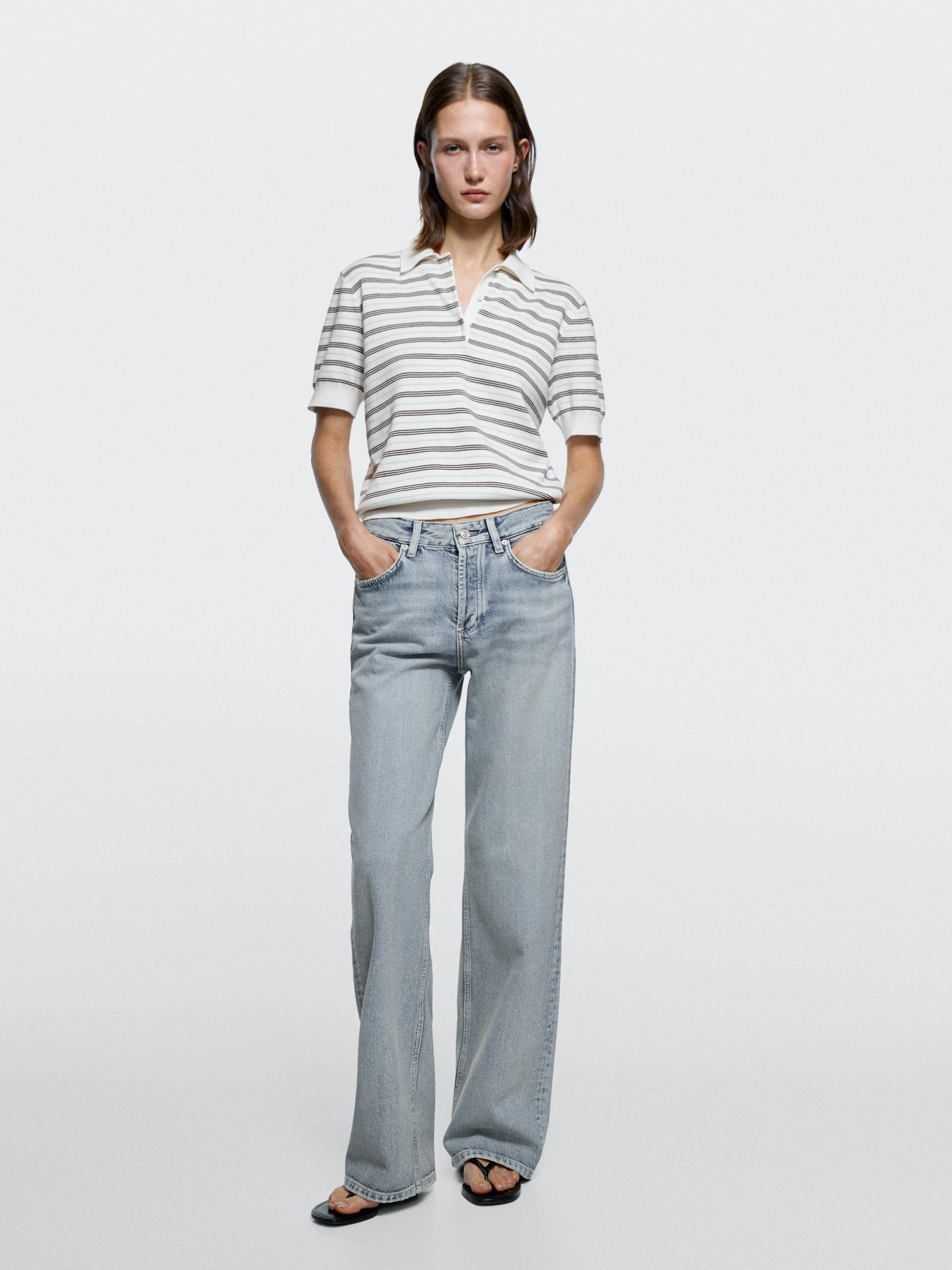 Mid-rise wide-leg jeans | Massimo Dutti UK