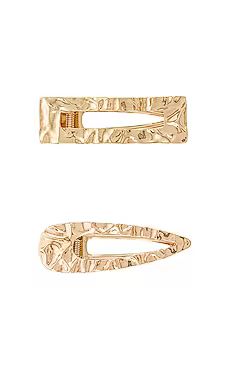 BaubleBar Molten Hair Clip Set of 2 in Gold from Revolve.com | Revolve Clothing (Global)