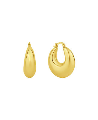 18K Gold Plated or Silver Plated Hoop Earring | Macy's