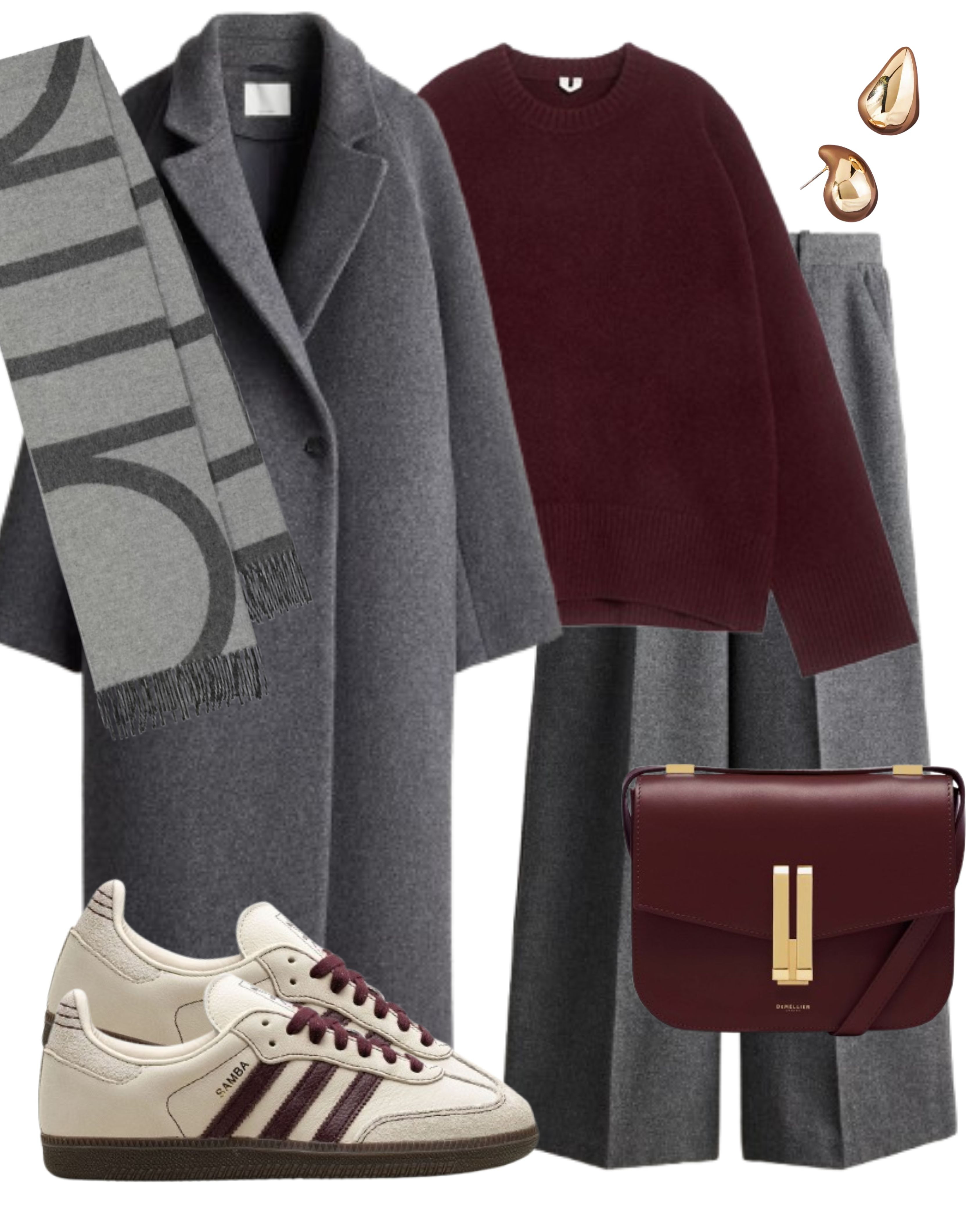 Grey and burgundy outfit 






grey wool coat, grey coat, burgundy bag, burgundy knit, burgundy jumper, grey scarf, toteme scarf, demellier vancouver burgundy 

 

#LTKwinter #LTKstyletip #LTKshoes