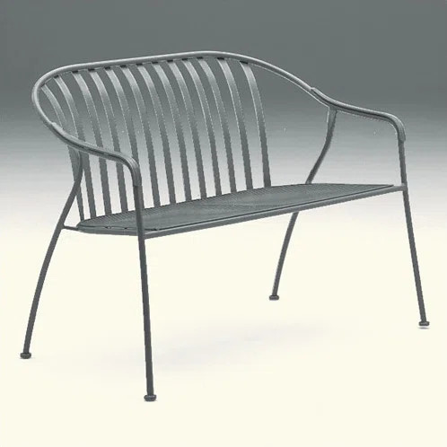 Valencia Stackable Barrel Wrought Iron Garden Bench | Wayfair North America