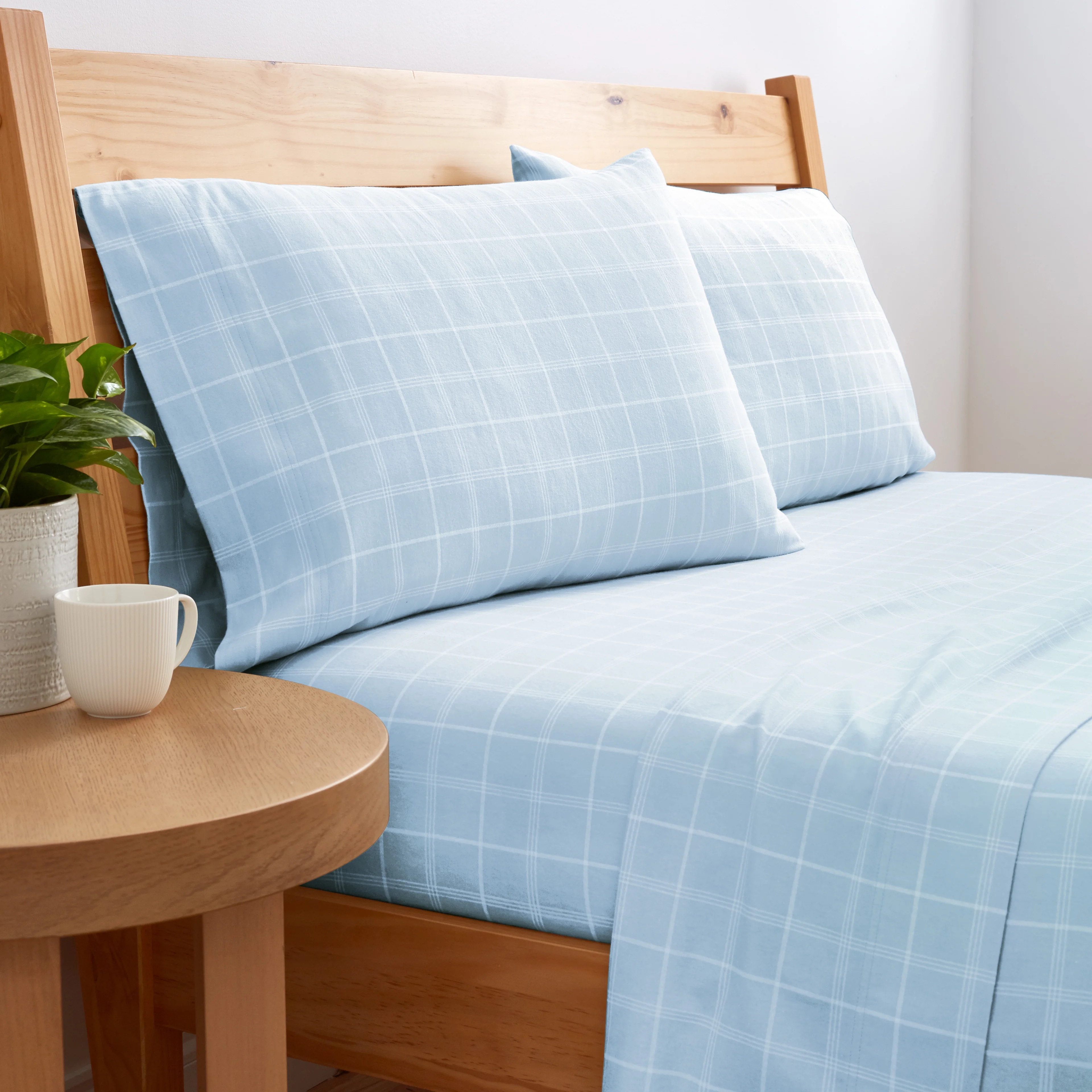 Gap Home Windowpane Plaid Flannel Sheet Set, Deep Pocket, Queen, Blue/White, 4-Pieces - Walmart.c... | Walmart (US)