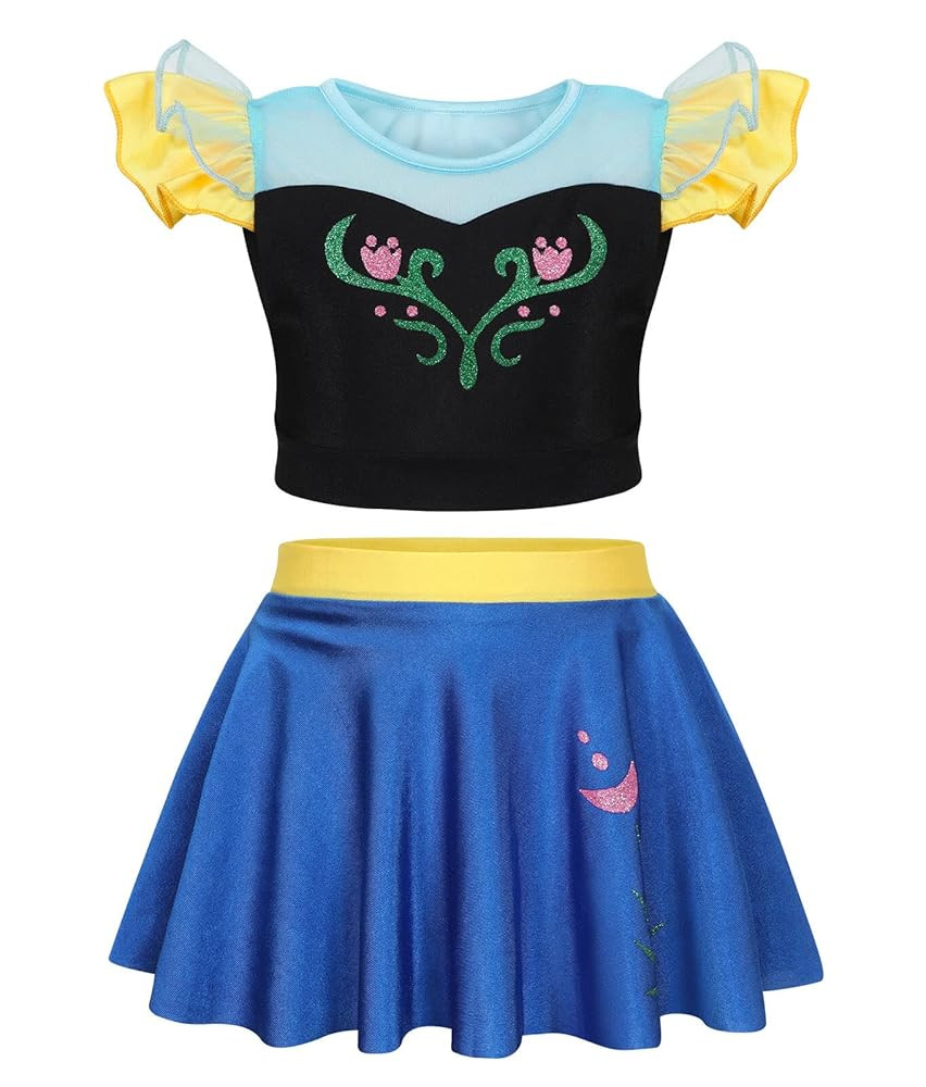 Jurebecia Girls Two Piece Swimsuit Princess Bikini Set Toddle Kids Ruffles Bathing Suit Role Play... | Amazon (US)