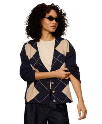 Sanctuary Women's Arden Long-Sleeve V-Neck Sweater - Loma Argyle | Macy's