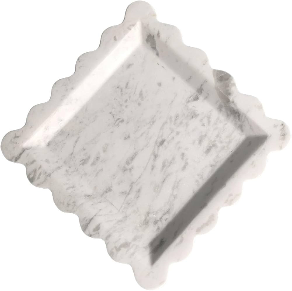 SAIDKOCC Vintage Natural Marble Tray Small Ornaments Wave Tray Handmade Storage Dish for Counter,... | Amazon (US)