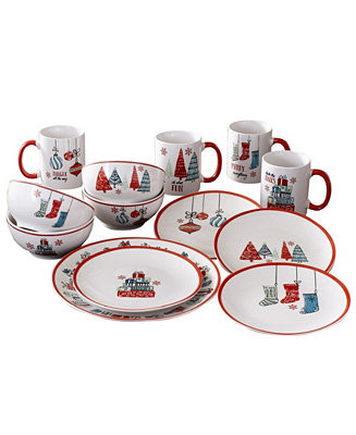 Holiday Gift 16 Pc. Dinnerware Set, Service for 4 | Macy's