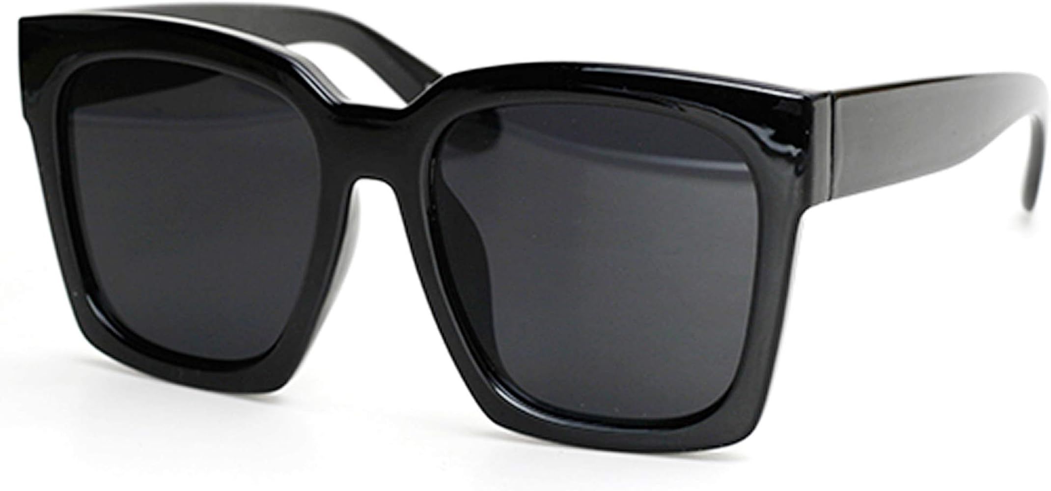 O2 Eyewear 7151 Premium Oversize XXL Women Men Mirror Fashion Sunglasses (Oversized, ALL BLACK) | Amazon (US)