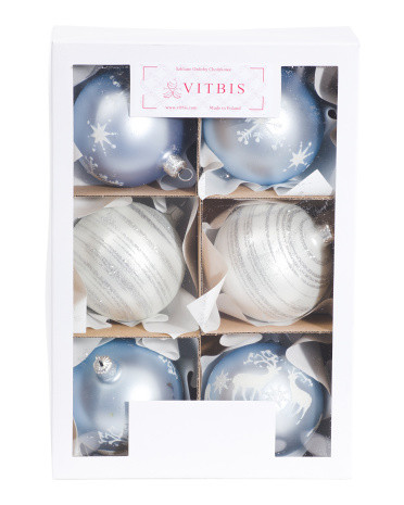 Made In Poland 6pk 3in Handmade Glass Ornaments | TJ Maxx