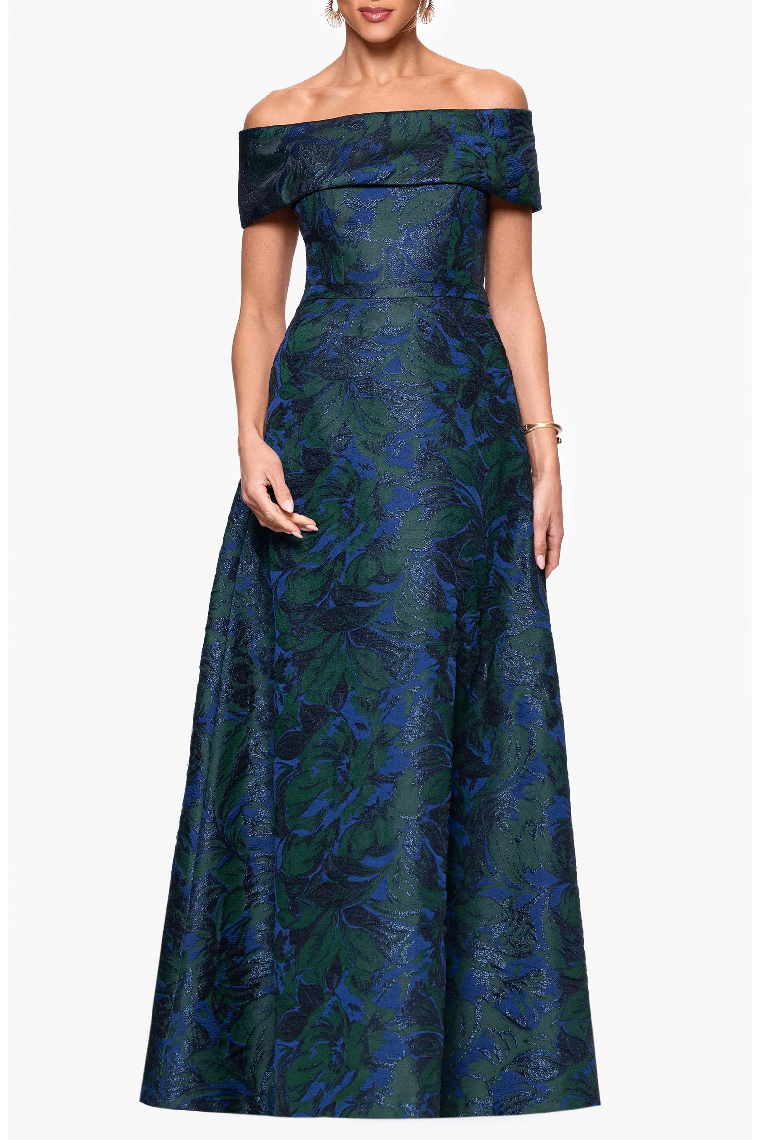 Xscape Evenings Off the Shoulder Brocade Ballgown (Women) | Nordstrom | Nordstrom