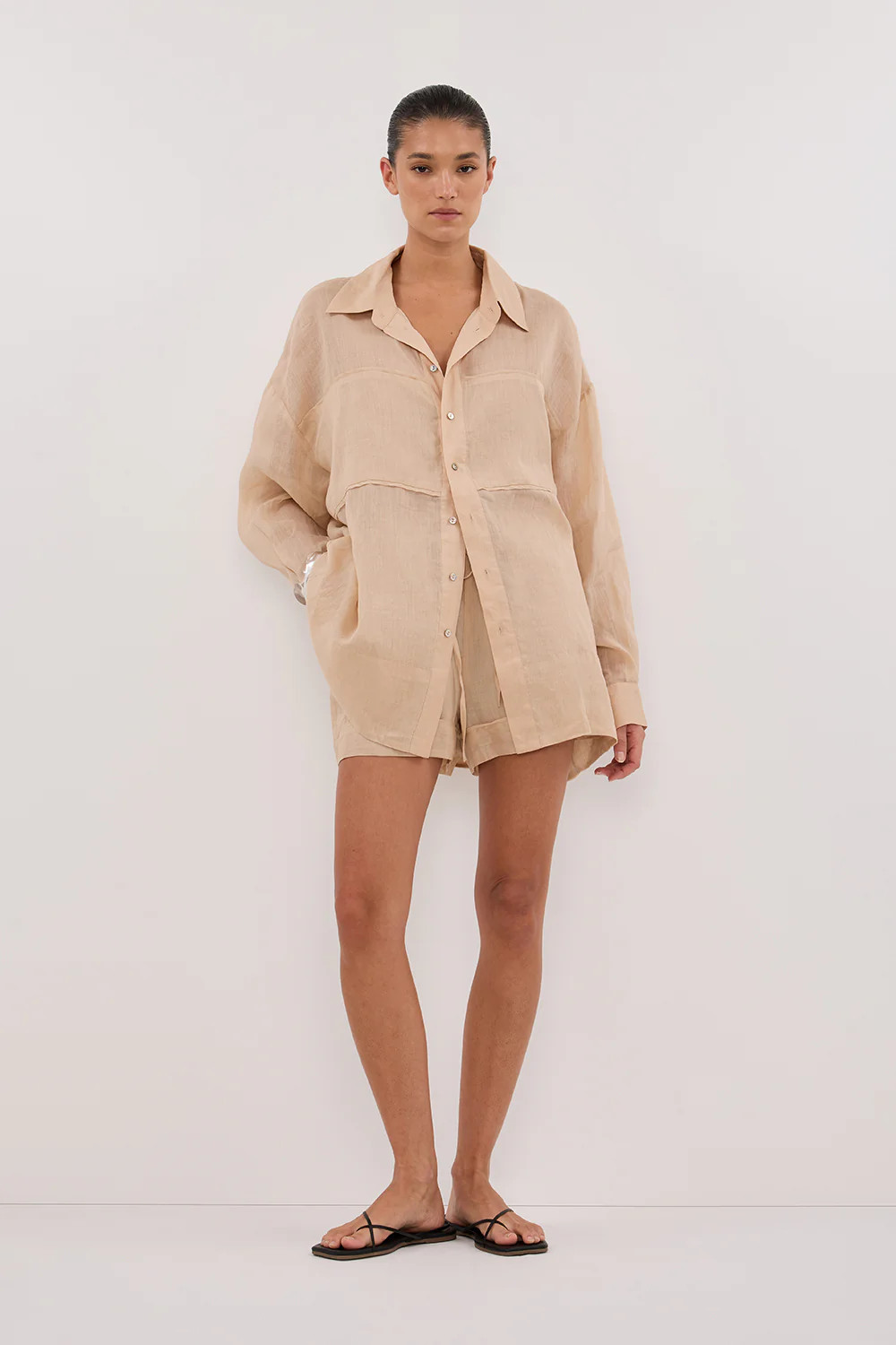 KAI MUSK OVERSIZED RAMIE SLEEVED SHIRT | DISSH