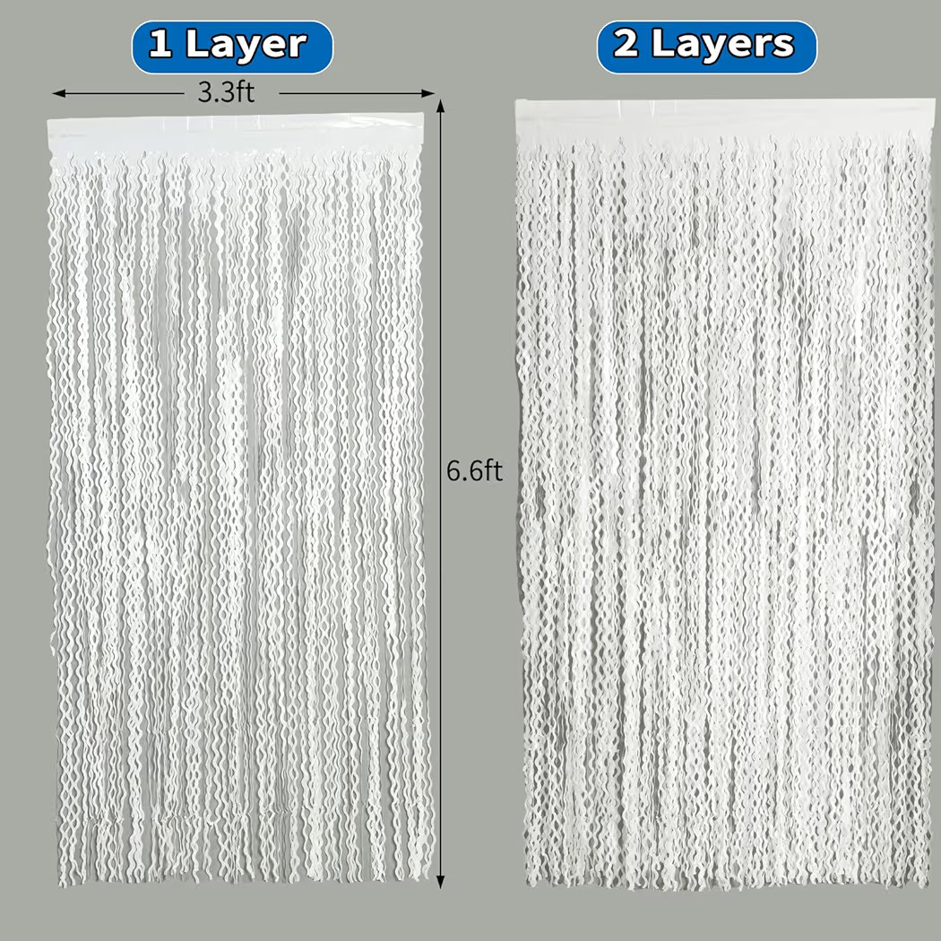 4 Pack White Door Streamers Foil Backdrop - 3.3x6.6ft Metallic Tinsel Foil Fringe Curtains Photo ... | Amazon (US)