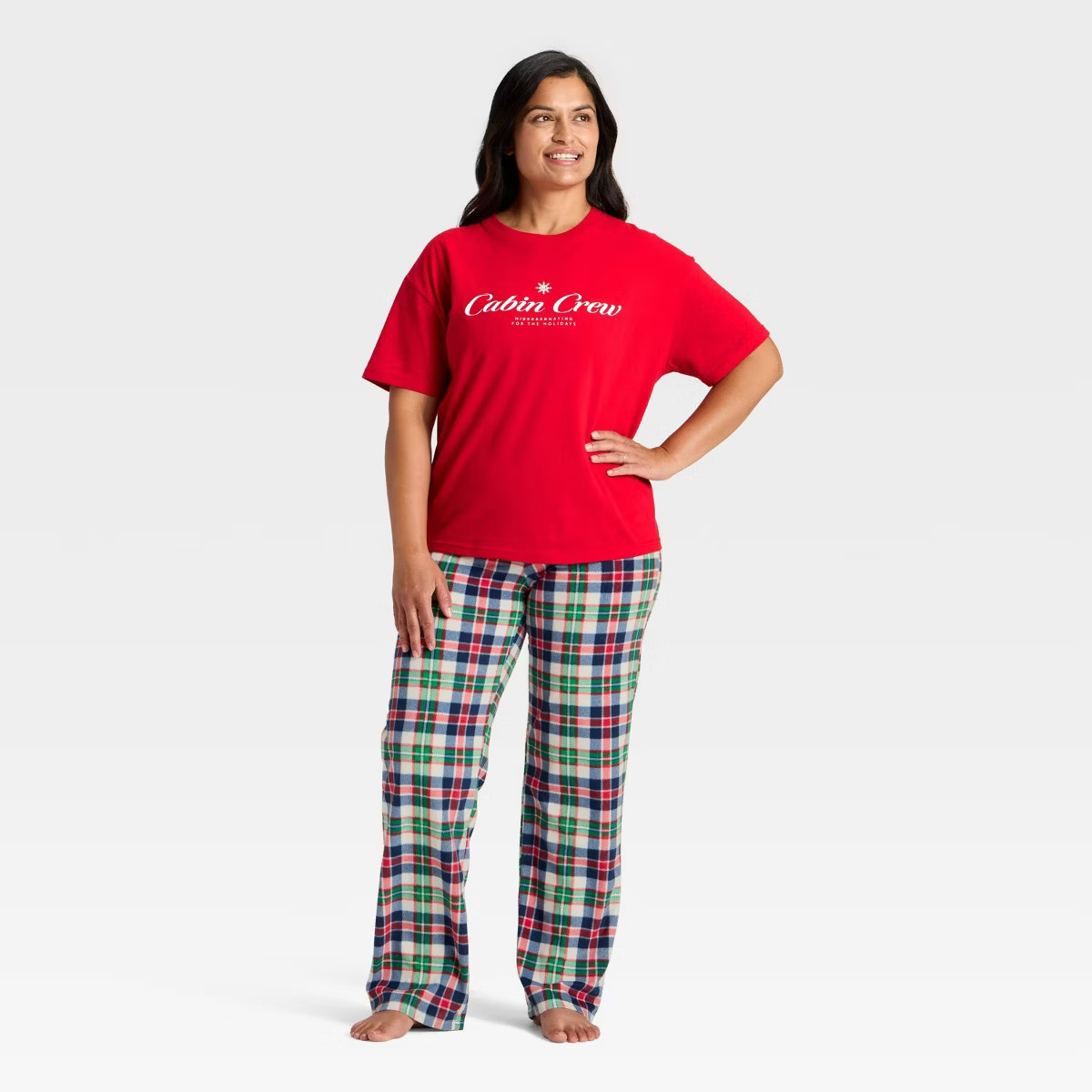 Women's Plaid Microfleece Holiday Matching Family Pajama Pants - Wondershop™ Cream | Target
