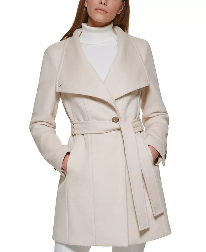Women's Asymmetrical Belted Wrap Coat, Created for Macy's | Macys (US)