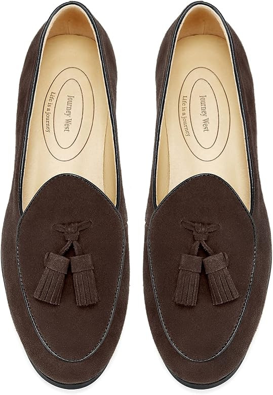 Journey West Suede Tassel Loafer for Women Slip-on Belgian Penny Loafers Shoes for Women in Many ... | Amazon (US)