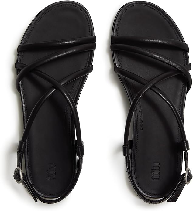 FitFlop Women's Gracie Leather Back-Strap Sandals - Elegant Strappy Flats with Dynamicush Cushion... | Amazon (US)