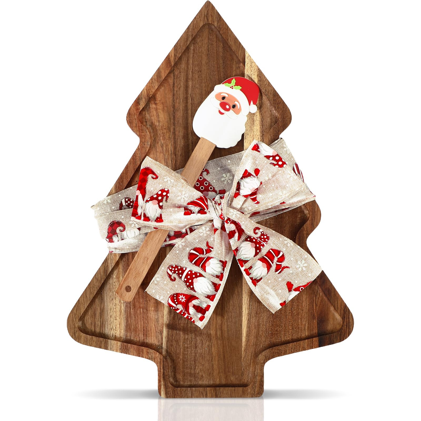 Christmas Cutting Board Gift Christmas Tree Cutting Board with Santa Shaped Scraper and Ribbon Ch... | Amazon (US)