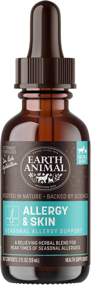 Earth Animal Apothecary Liquid Supplement - Allergy & Skin Herbal Remedies for Dogs & Cats - 2 fl... | Amazon (US)