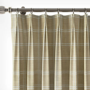 Stefana Silber Print Linen Blend Curtain Drapery Pleated | TWOPAGES