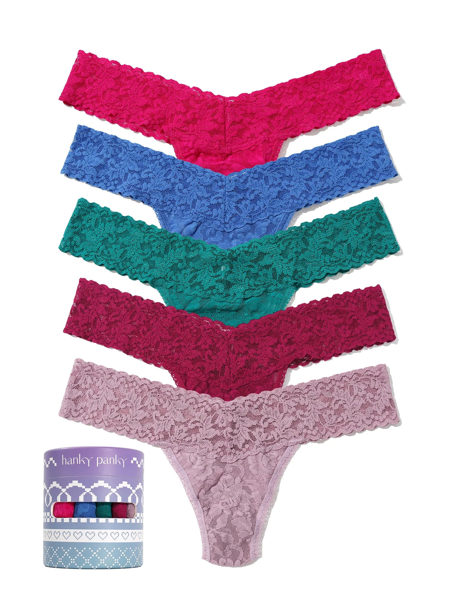 Holiday 5 Pack Signature Lace Low Rise Thong | Hanky Panky