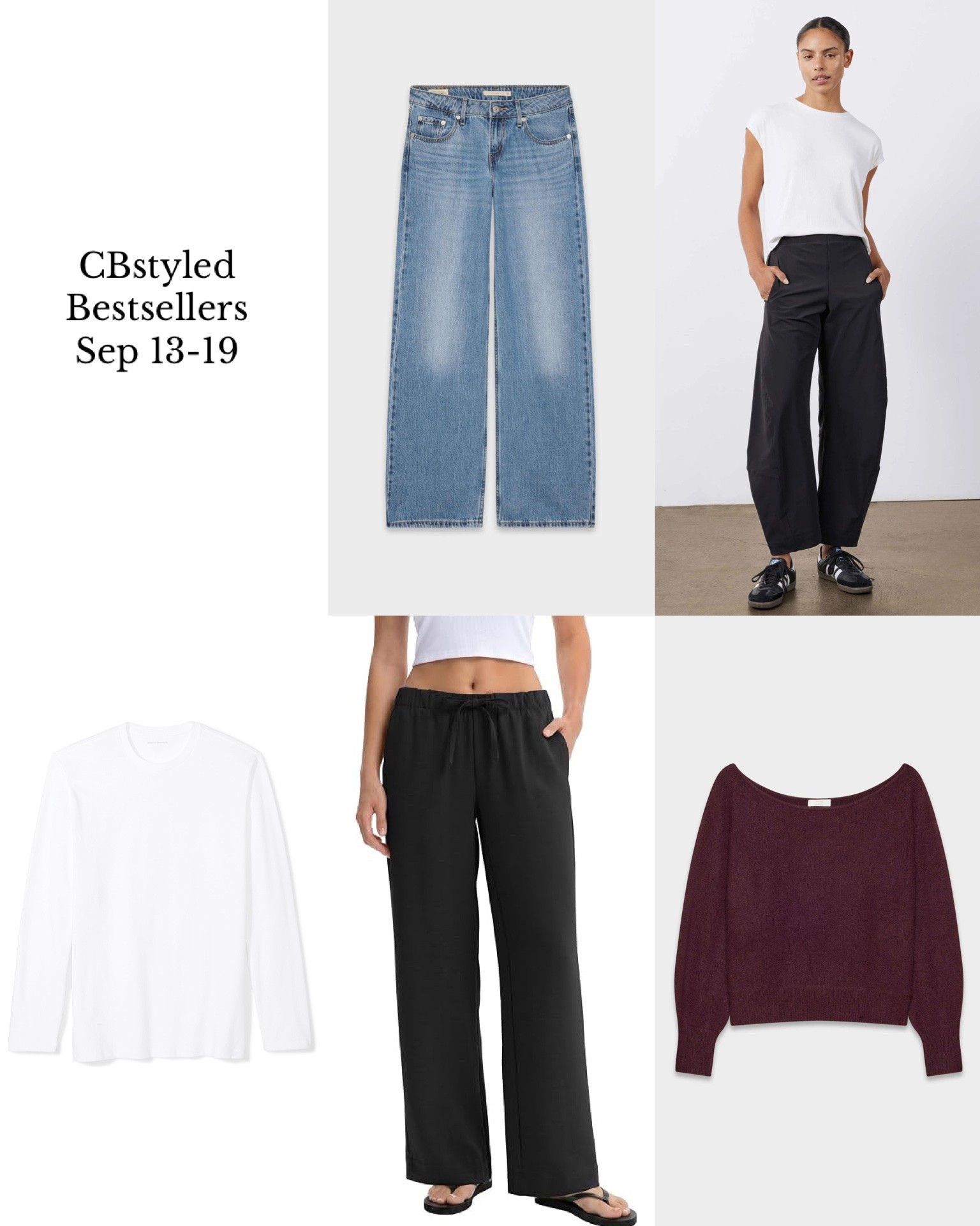 Bestsellers Sep 13-19!
I’m 5’ 7” size 4ish.
1. Wide leg jeans: super soft and comfortable cause a high amount of Tencel. I’m wearing my usual size in the 32” length in wash “good grades”
2. Ruti pants: expensive but so comfortable and great quality. Most colors come in several inseams, I sized up one size to a 6 and the fit is perfect. $55 off with code FW26.
3. Long sleeved tee: perfect layering basic for fall, 100% cotton, mens sizing, lots of colors. I prefer men’s M on me for an oversized fit & so I can toss in the dryer.
4. Drawstring pants: Amazon lookalike for the viral Aritzia lodge pants, closest I’ve ever seen. I got my usual size small in the 31” length. NOTE: when I bought mine in the spring the “shipper/seller” name was the same as the brand name and they were $58, now the “shipper/seller” changes depending on color & size and the price is $35 indicating that it’s not the same pant. They can be returned for a full refund if you want to chance it.
5. Off the shoulder sweater: cashmere/wool/synthetic blend, very soft, not itchy. Lots of pretty colors, mine is “cardamom”. Fits tts, I sized up to M but shouldn’t have.

#LTKcanada #LTKfall #LTKover50style