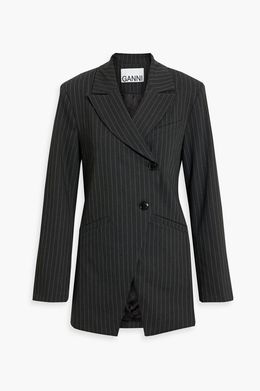 Asymmetric pinstriped twill blazer | The Outnet (US and CA)