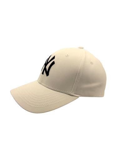 New York Baseball Cap Hat for Men and Women, Adjustable Pure Cotton, Buckle Up, One Size Fitted All, Black & White Embroidery NY| Cream Cap | Amazon (US)