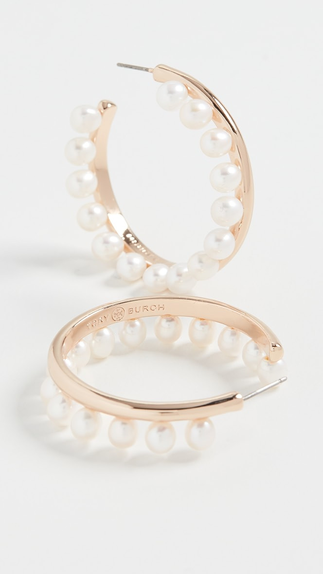 Pearl Fringe Hoops | Shopbop