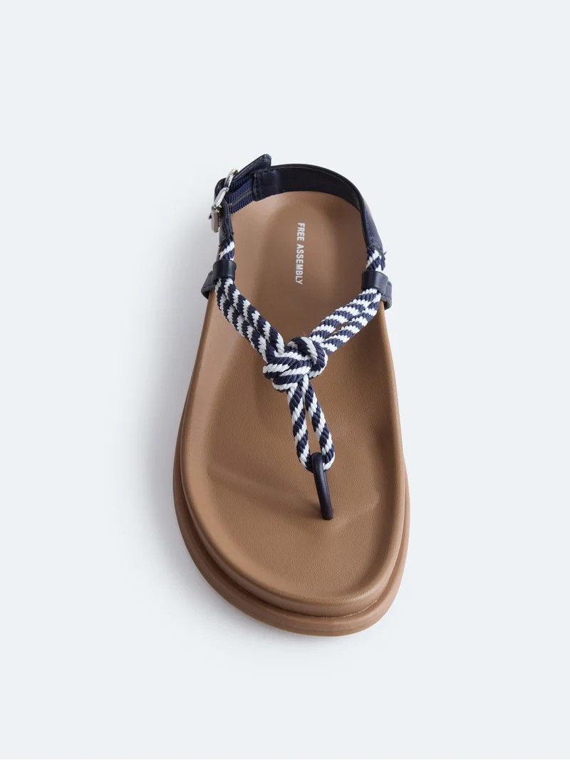Free Assembly Women's Rope Footbed Sandals | Walmart (US)