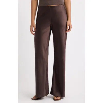 Open Edit Satin Wide Leg Pull On Pants (Women) | Nordstrom | Nordstrom