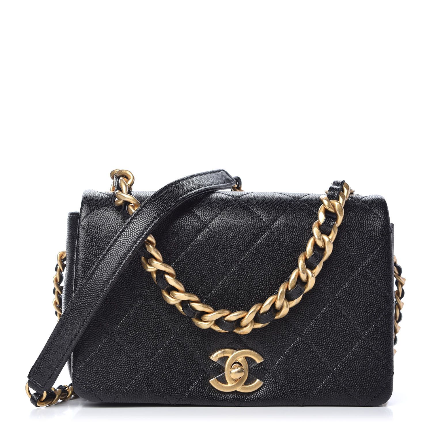 Caviar Quilted Small Fashion Therapy Flap Bag Black | Fashionphile