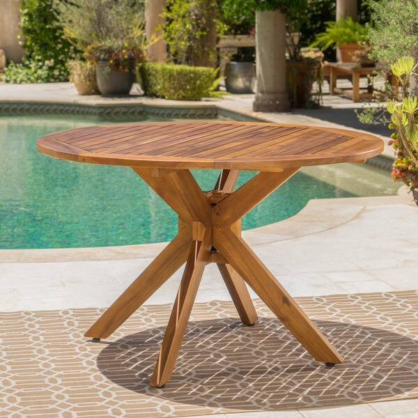Stamford Outdoor Round Acacia Dining Table by Christopher Knight Home - 47.25" L x 47.25" W x 30.... | Bed Bath & Beyond