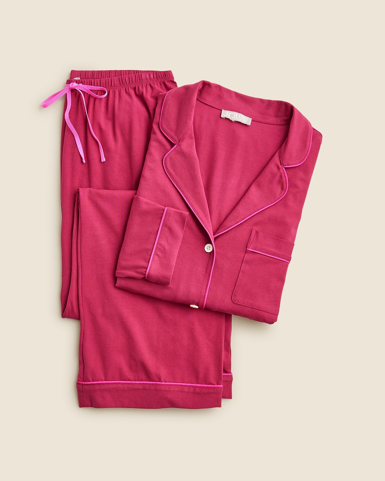 Long-sleeve pajama pant set in dreamy cotton blend | J. Crew US