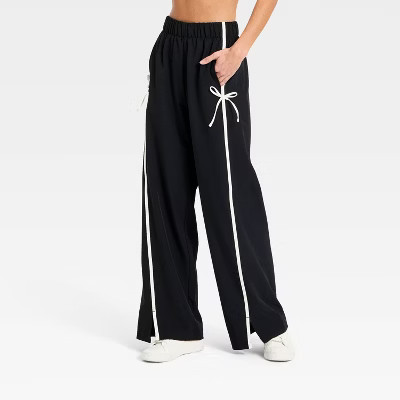 Women's Woven High-Rise Bow Track Pants - All In Motion™ | Target
