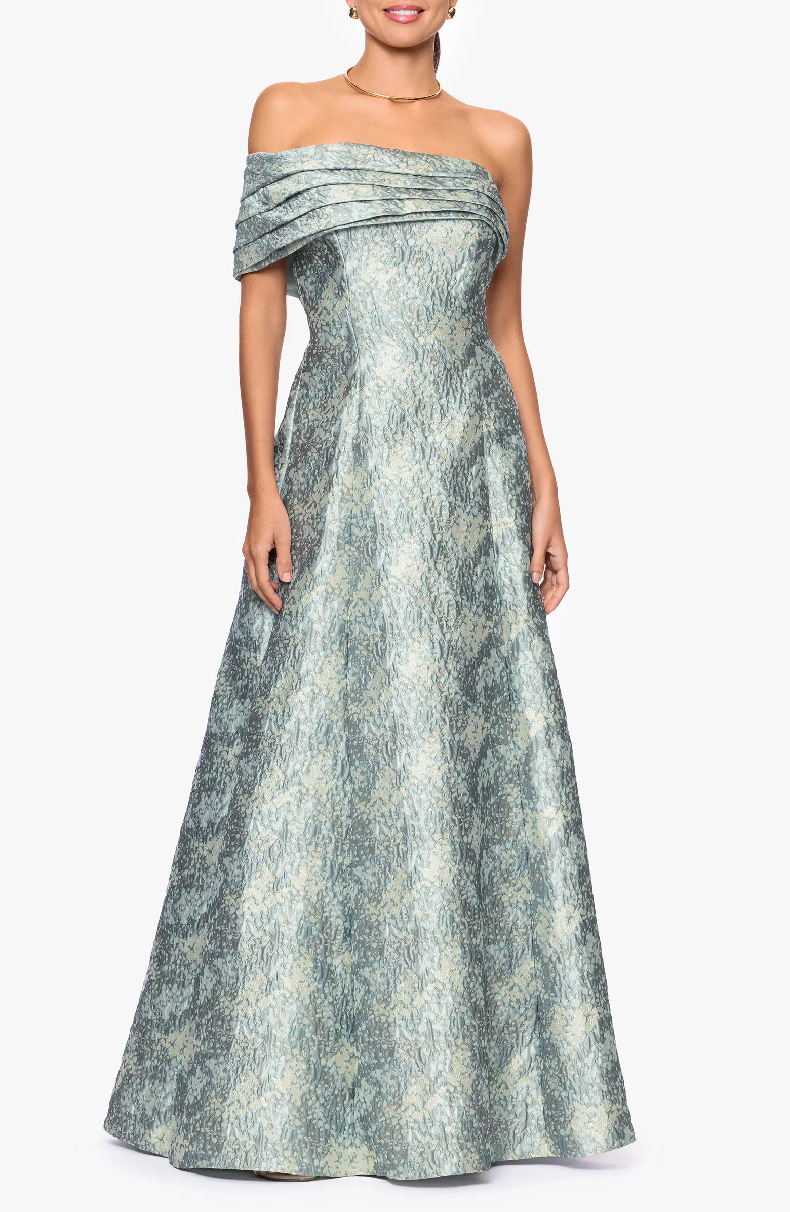 Floral Brocade Off the Shoulder Gown | Nordstrom