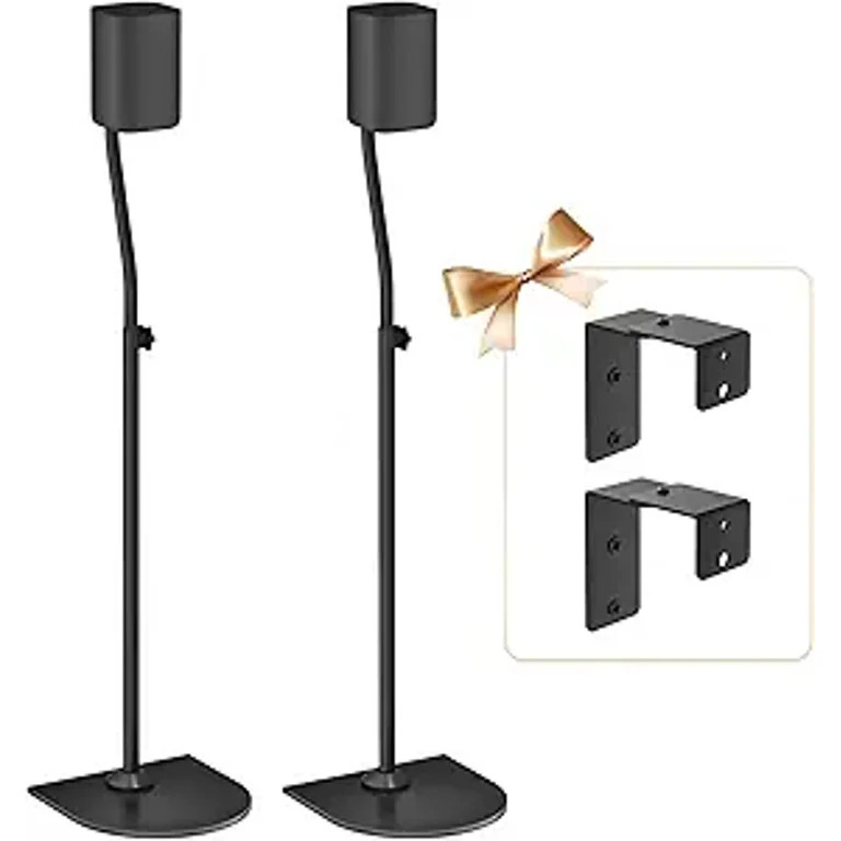 Height Adjustable Speaker Stand Pair Extend 33" to 42" with Wall Mount for Samsung, Vizio, Nakami... | Walmart (US)