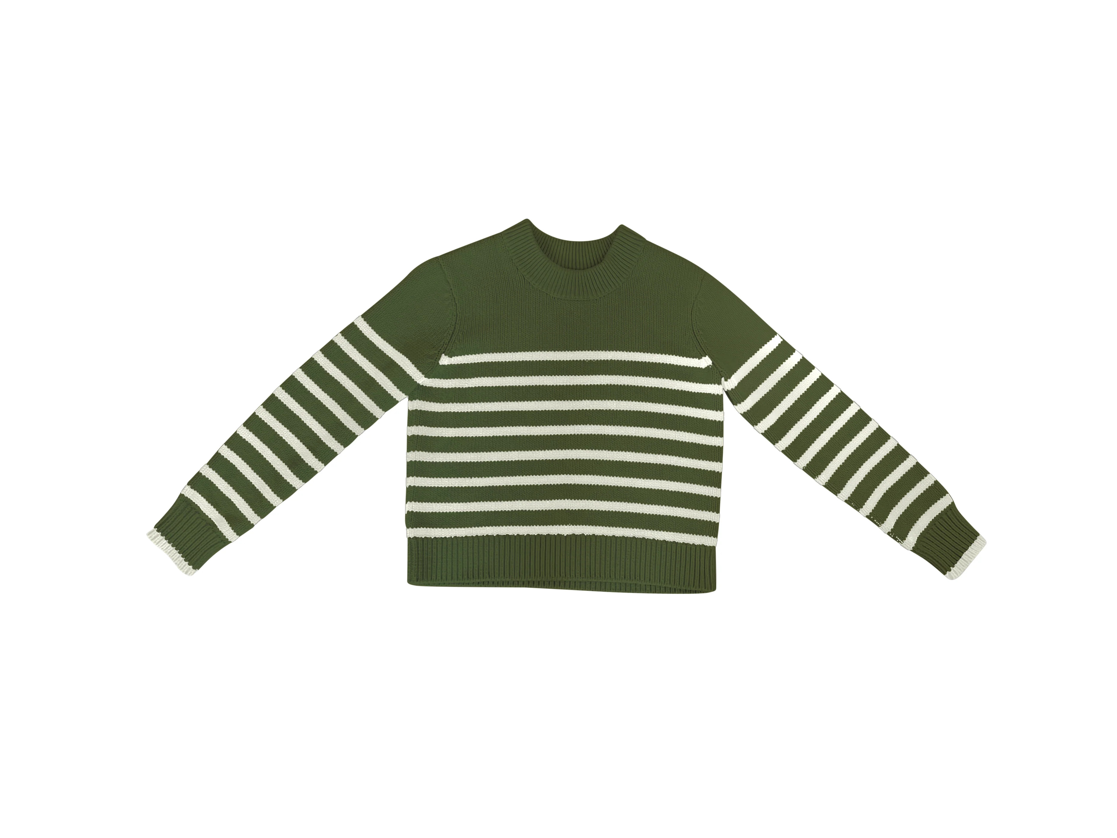 Olive White Stripe Sweater | tutto
