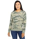 Lucky Brand Women's Long Sleeve Crew Neck Camo Print Sweatshirt, Green Multi, XS | Amazon (US)