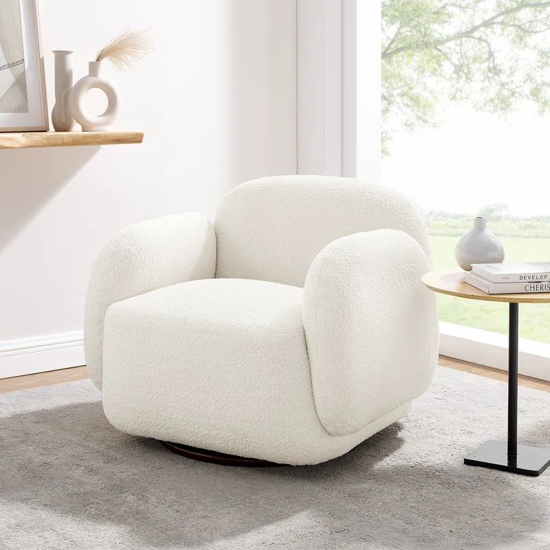 Jarisa 35" W Beautiful & Modern 360 degree Swivel Barrel Chair | Wayfair North America