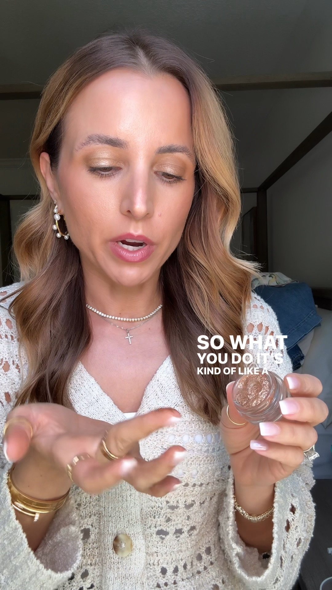Another new product I am loving! These sparkly crease-proof cream eyeshadows are such a fun ‘topper’ to add to your eyelids for a wedding, date night or party! I have color ‘Sona Sona’.

#LTKselfcare #LTKBeauty #LTKWedding