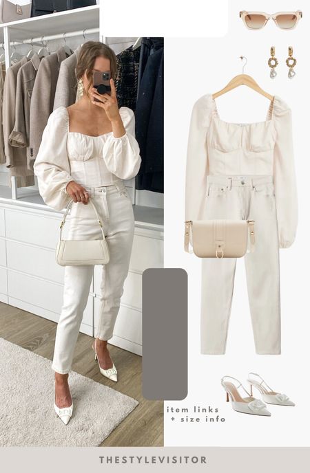 Spring weekend outfit wearing all monochrome cream. Love the top, wearing 36 (tts). Jeans in 32 (tts), there’s a lot of stretch to it so if you’re petite you can definitely size down. Read the size guide/size reviews to pick the right size.

Leave a 🖤 to favorite this post and come back later to shop

#brunch outfit #high waist jeans #cream corset top

#LTKstyletip #LTKeurope #LTKSeasonal