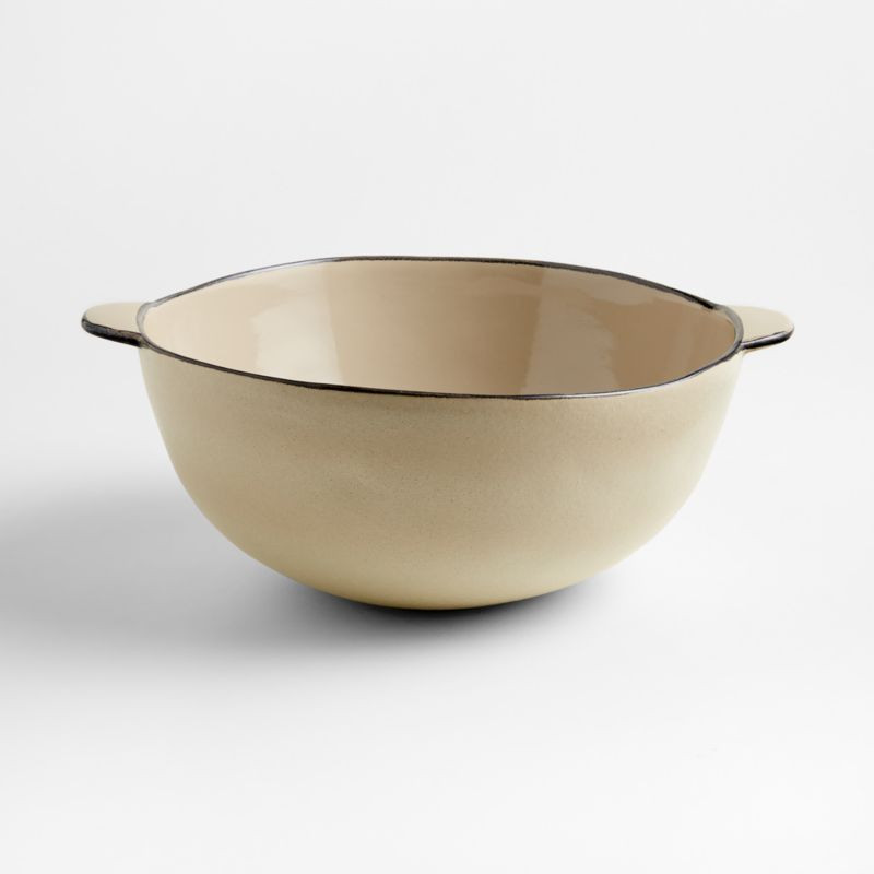 Didi Mu Large Cream Ceramic Mixing Bowl by Eric Adjepong | Crate & Barrel | Crate & Barrel